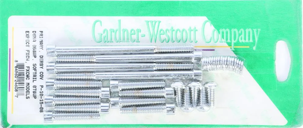 Gardner-Westcott P-10-15-08 Primary and Derby Covers Chrome Steel Socket-Head Bolt Kit