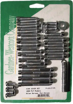 Gardner-Westcott P-10-17-01 Cam and Primary Cover Hardware Set - Polished - Chrome