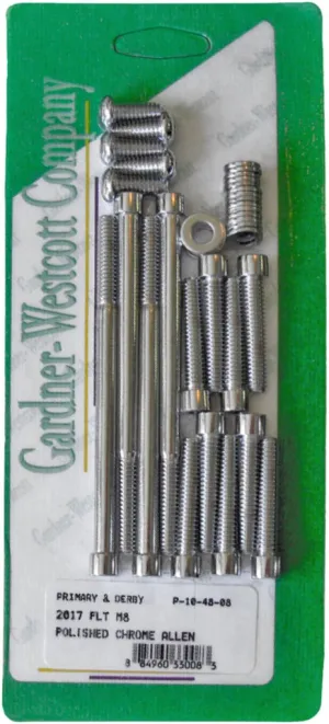 Gardner-Westcott P-10-48-08 Primary and Derby Covers Chrome Steel Socket-Head Bolt Kit