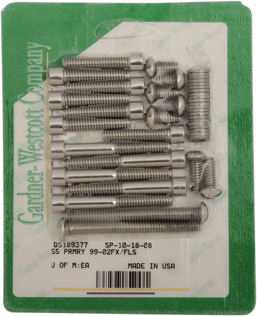 Gardner-Westcott SP-10-18-08 Primary Stainless Steel Socket-Head Bolt Kit