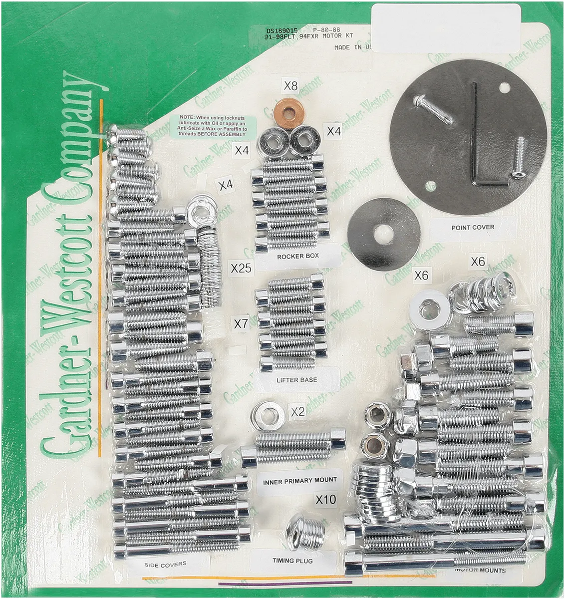 Gardner-Westcott SP-10-18-08 Primary Stainless Steel Socket-Head Bolt Kit
