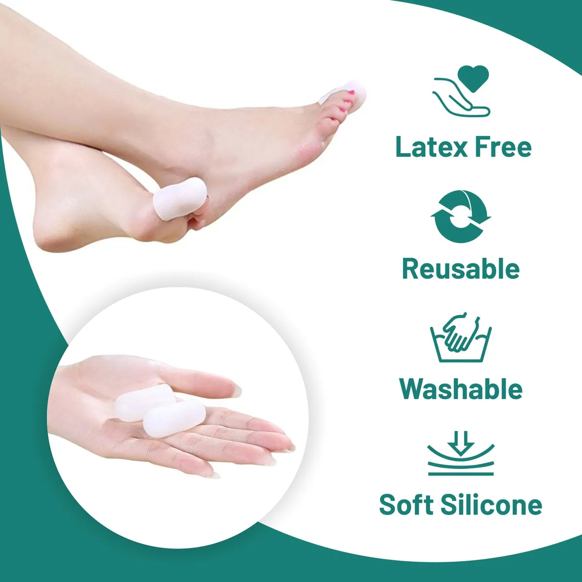 Gel Toe Cap: 6 Pack  toe protector (choose S/M/L)