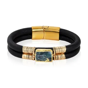 Gem Wired Double Leather Bracelet