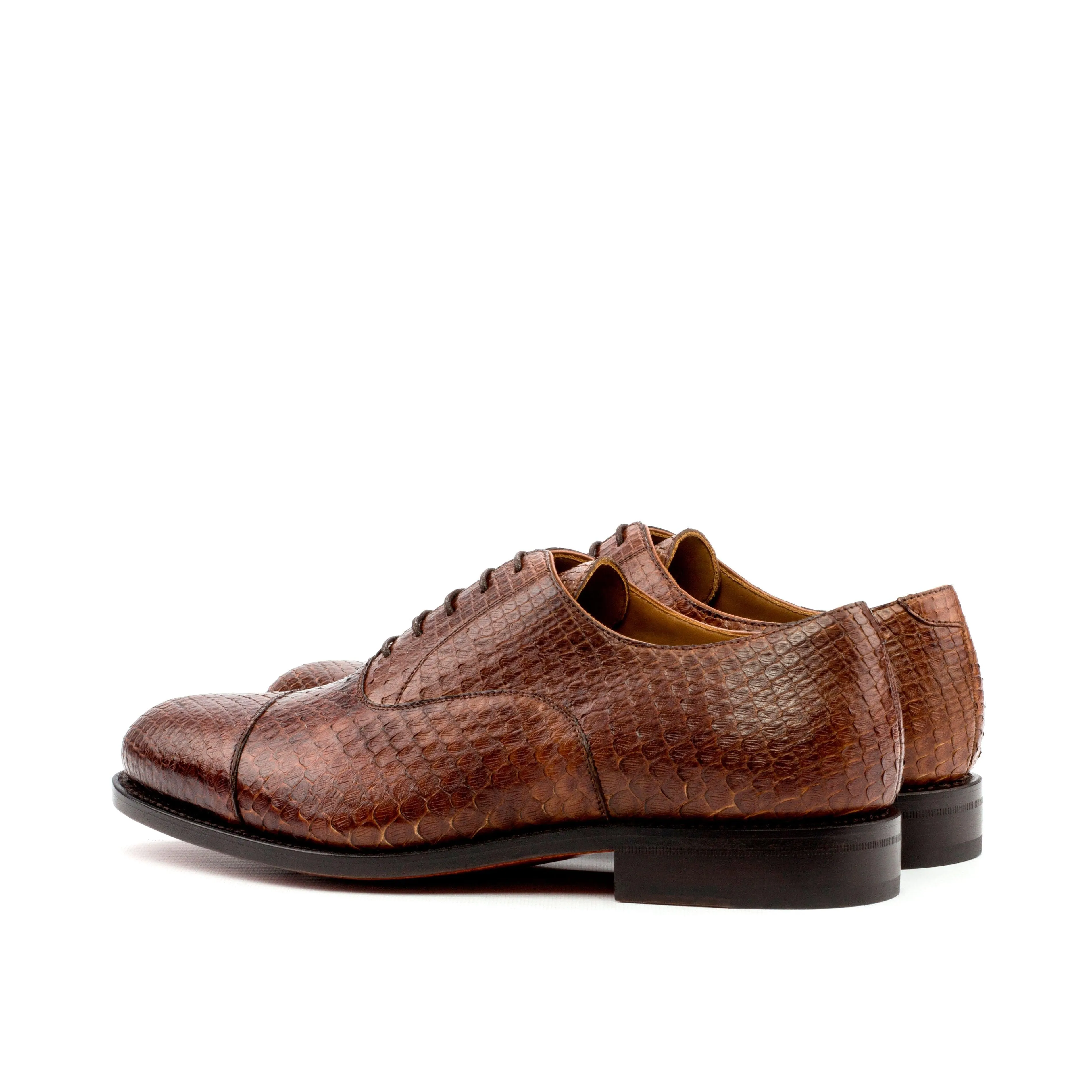 Genuine Brown Python Oxford Shoes