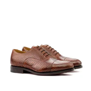 Genuine Brown Python Oxford Shoes