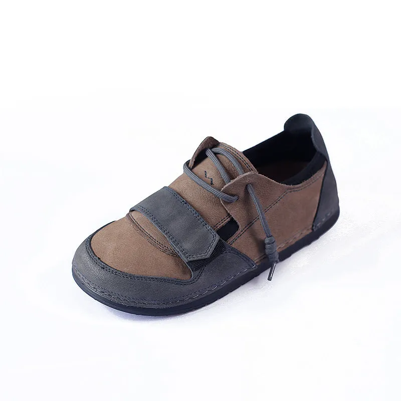 Genuine Leather Round Toe Soft Sole All-match Comfortable Women's Shoes