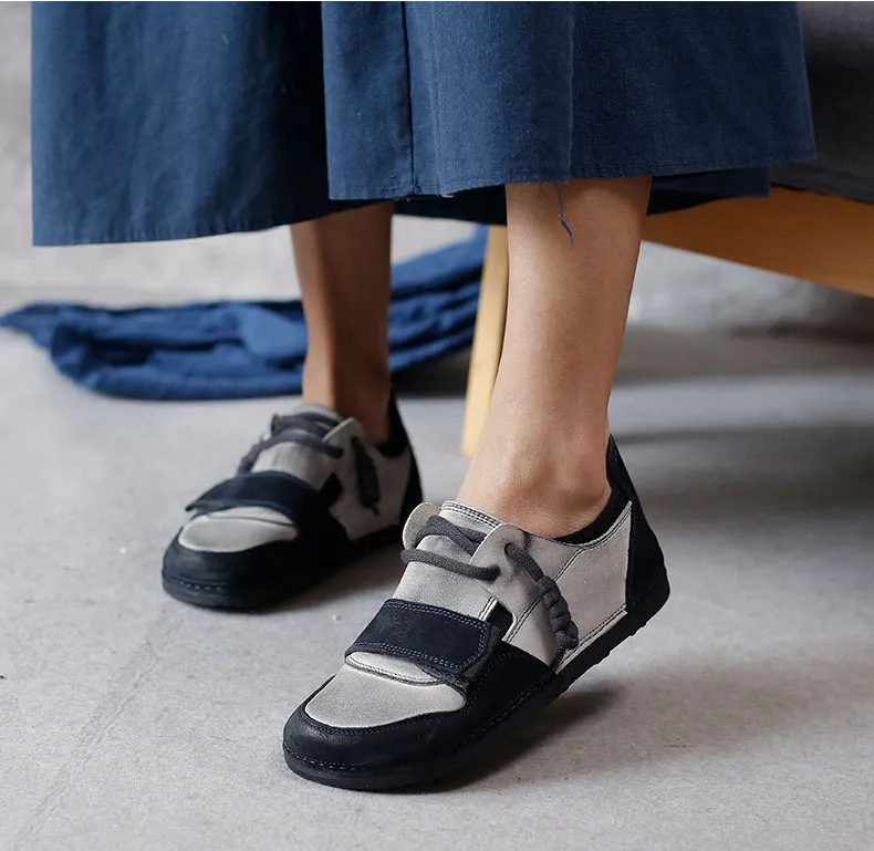 Genuine Leather Round Toe Soft Sole All-match Comfortable Women's Shoes