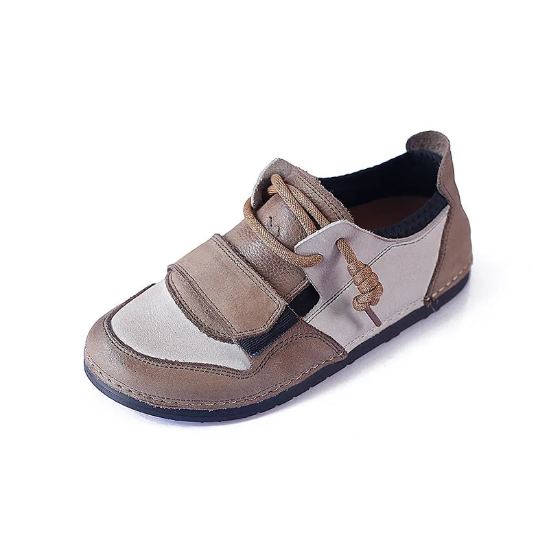 Genuine Leather Round Toe Soft Sole All-match Comfortable Women's Shoes