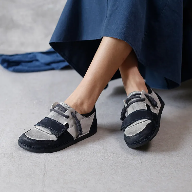Genuine Leather Round Toe Soft Sole All-match Comfortable Women's Shoes