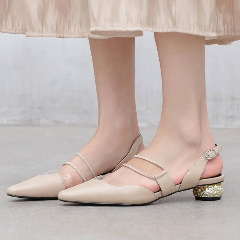 Genuine leather shoes woman elegant dress shoes