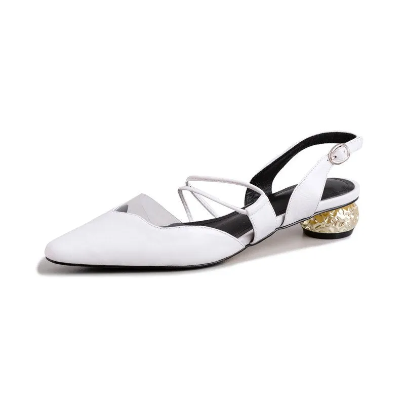 Genuine leather shoes woman elegant dress shoes