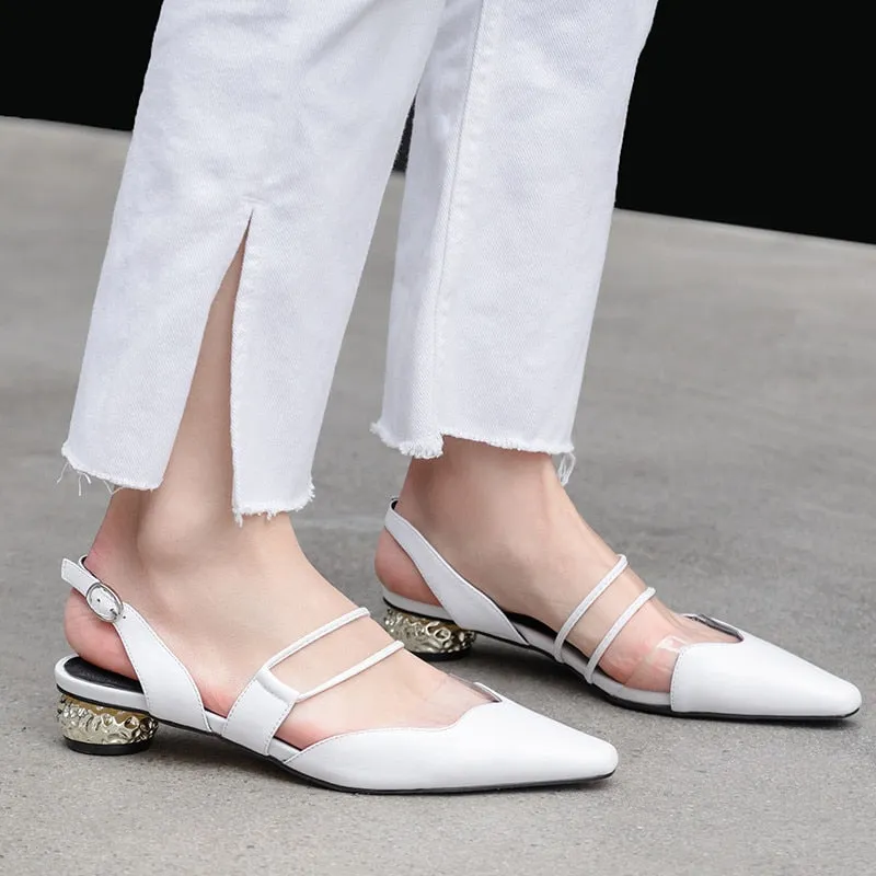 Genuine leather shoes woman elegant dress shoes