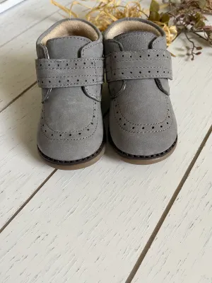 Genuine Leather Strap Ankle Boots, Boy or Girl Shoes