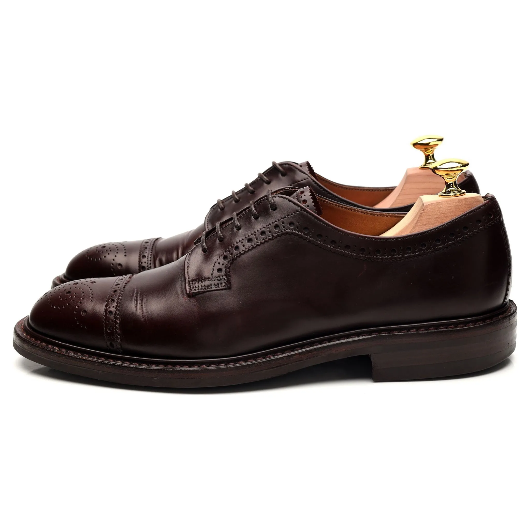 'George IV' Burgundy Leather Derby Brogue UK 7 F