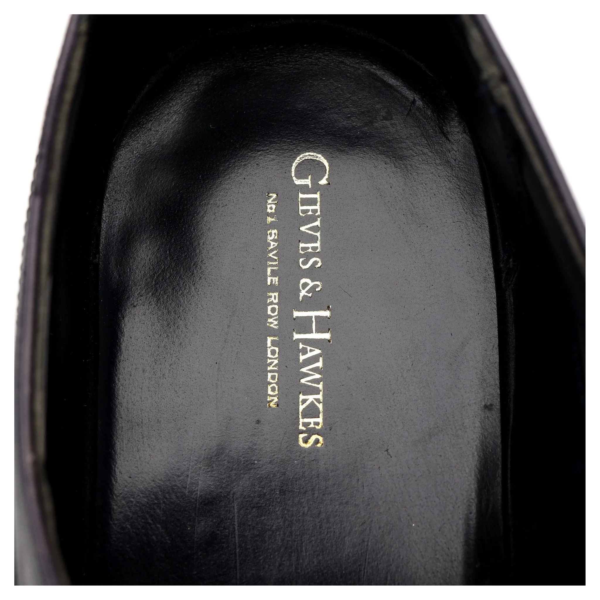 Gieves & Hawkes Navy Blue Leather Oxford UK 9 F