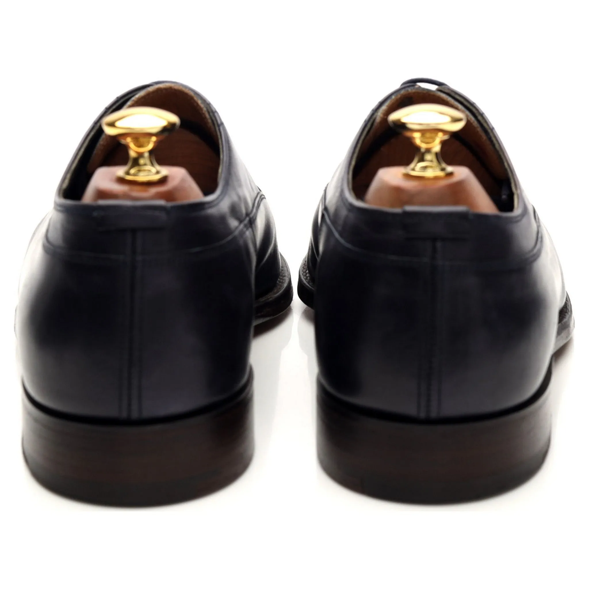 Gieves & Hawkes Navy Blue Leather Oxford UK 9 F