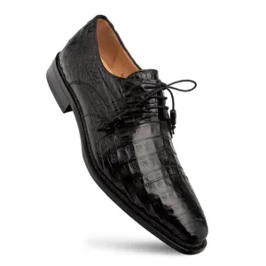 Giovane Fuscus Cap Toe Derby Black Crocodile Shoes By Mezlan Made In Spain Brand