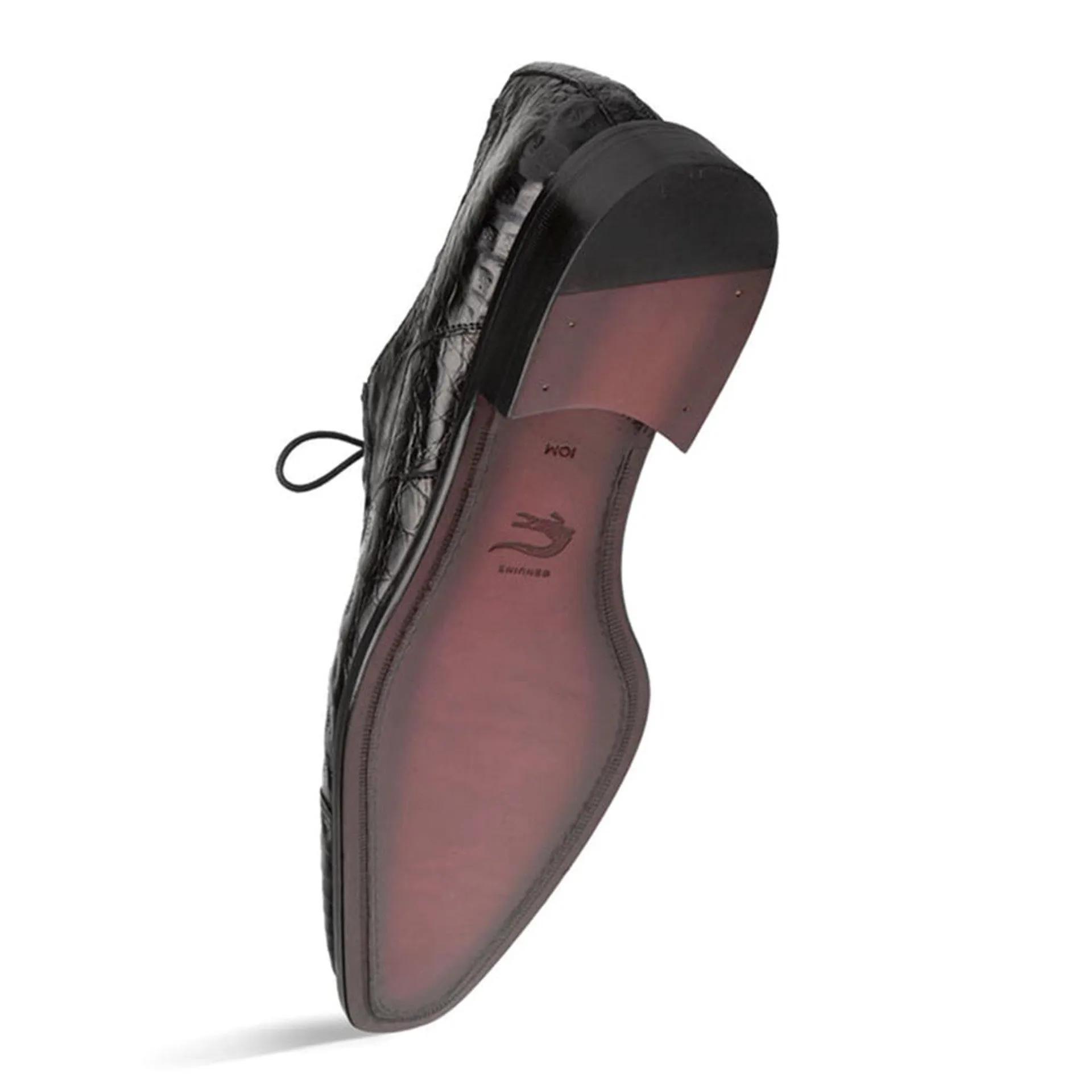 Giovane Fuscus Cap Toe Derby Black Crocodile Shoes By Mezlan Made In Spain Brand