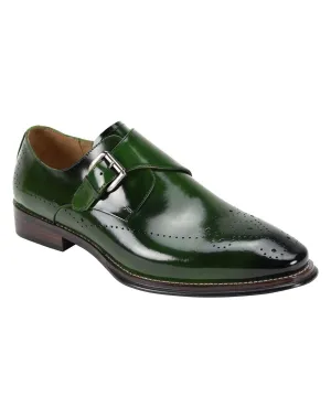 Giovanni Jeffery Monk Strap Dress Shoe - Green