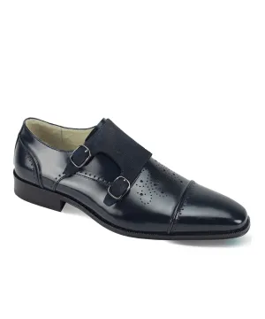 Giovanni Oscar Monk Strap Dress Shoe - Navy