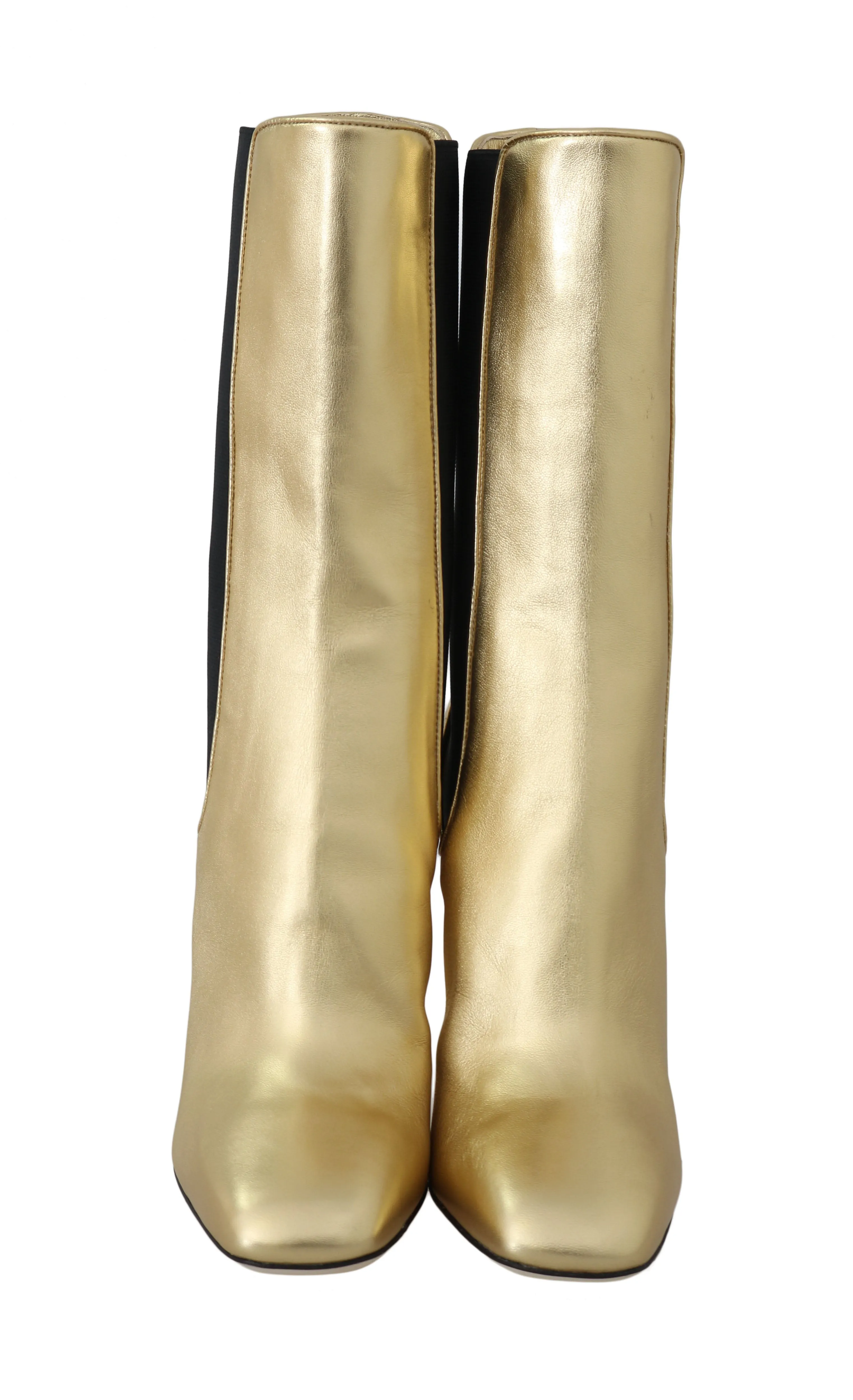 Gold Nappa Leather Chelsea Boots