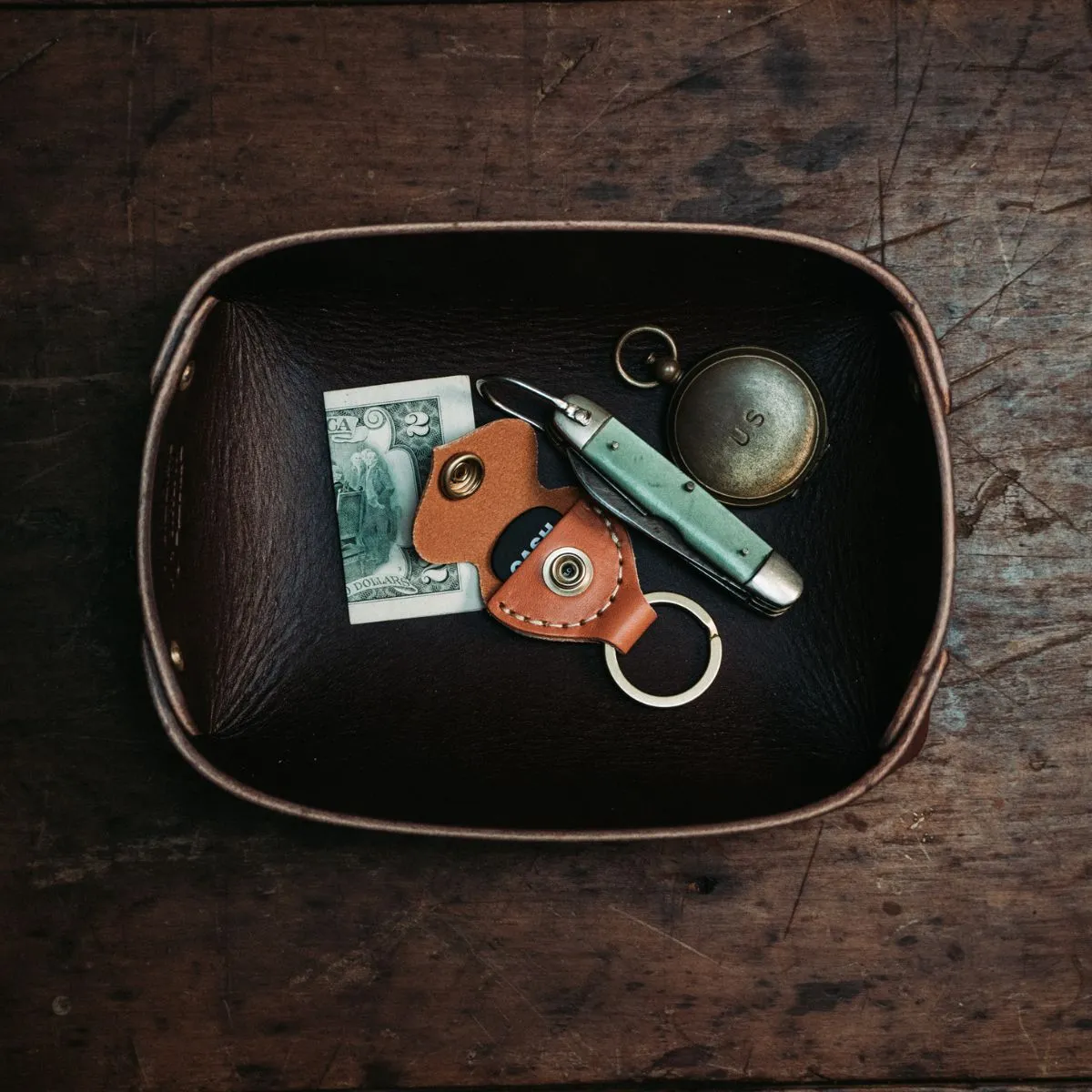 Golden Age Supply Genuine Leather Valet Tray