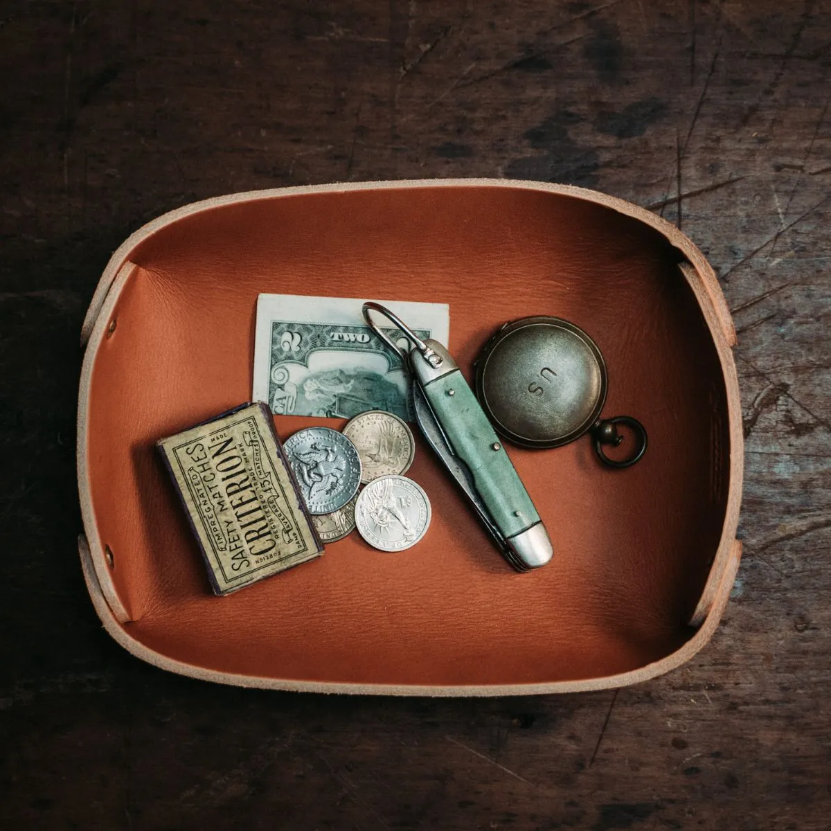 Golden Age Supply Genuine Leather Valet Tray