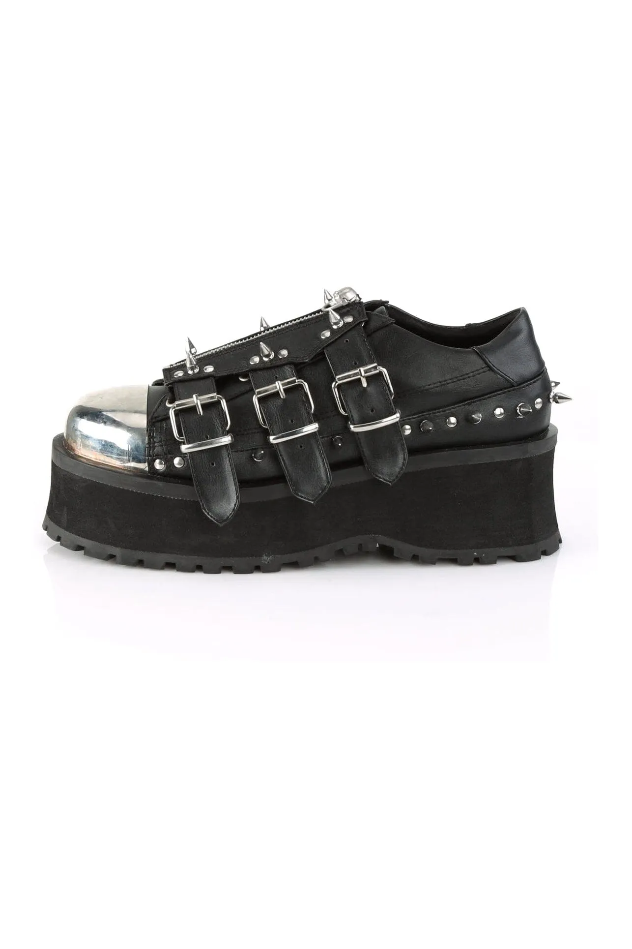 GRAVEDIGGER-03 Black Vegan Leather Cyber Shoe