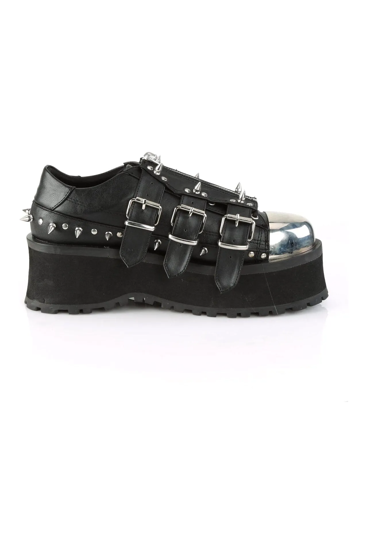 GRAVEDIGGER-03 Black Vegan Leather Cyber Shoe