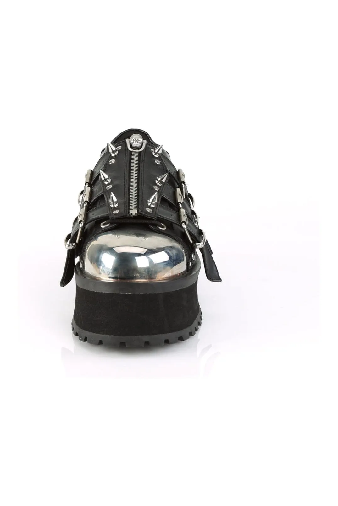 GRAVEDIGGER-03 Black Vegan Leather Cyber Shoe