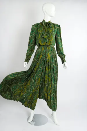 Green Paisley Palazzo Pant Set
