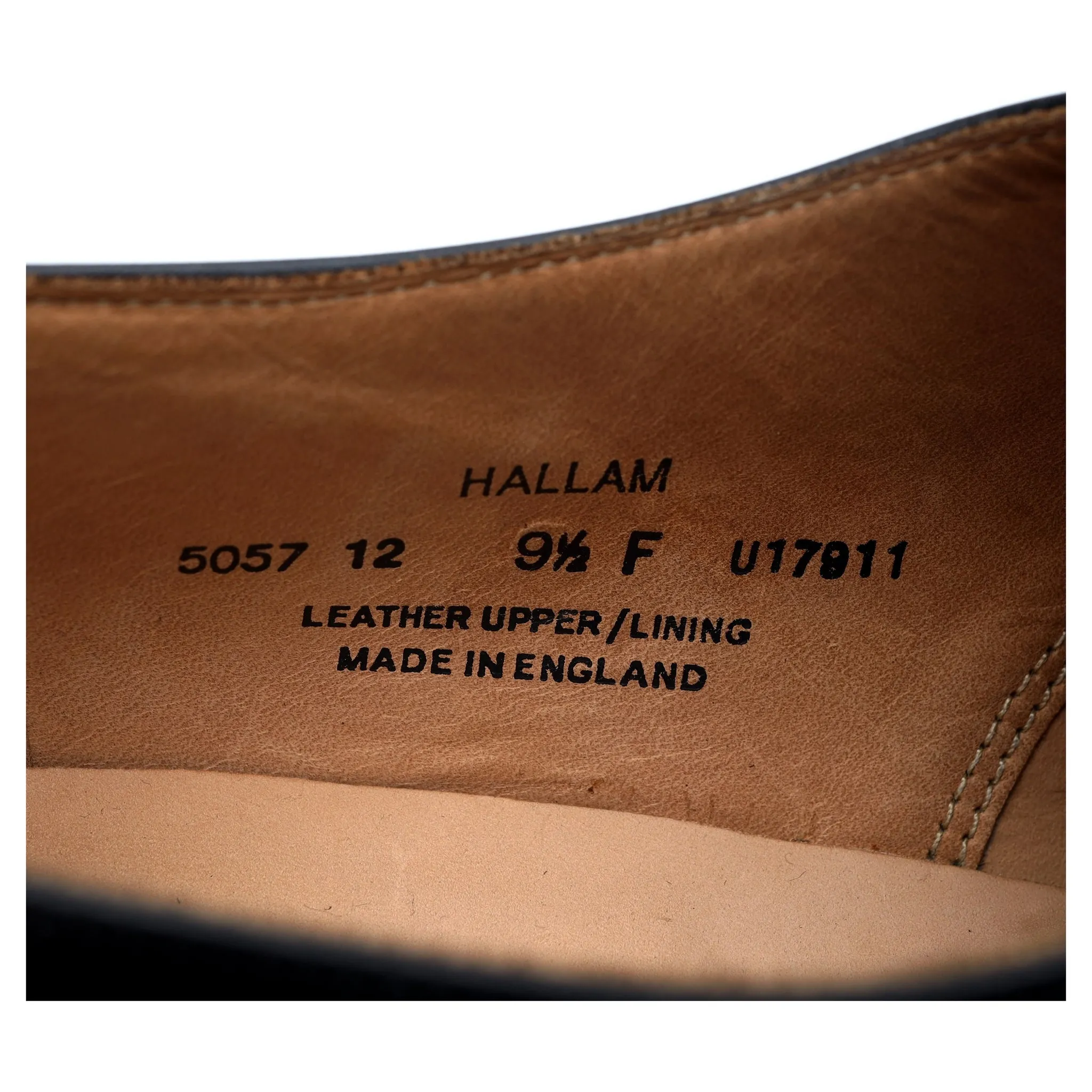 'Hallam' Black Leather Oxford UK 9.5 F