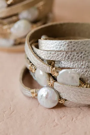 HALLELUJAH Leather Wrap Bracelet, Silver