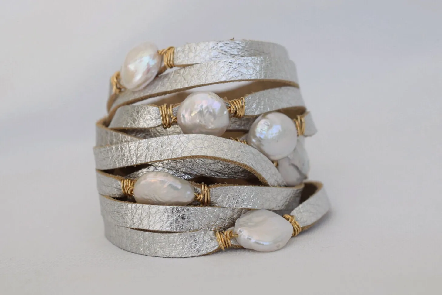 HALLELUJAH Leather Wrap Bracelet, Silver