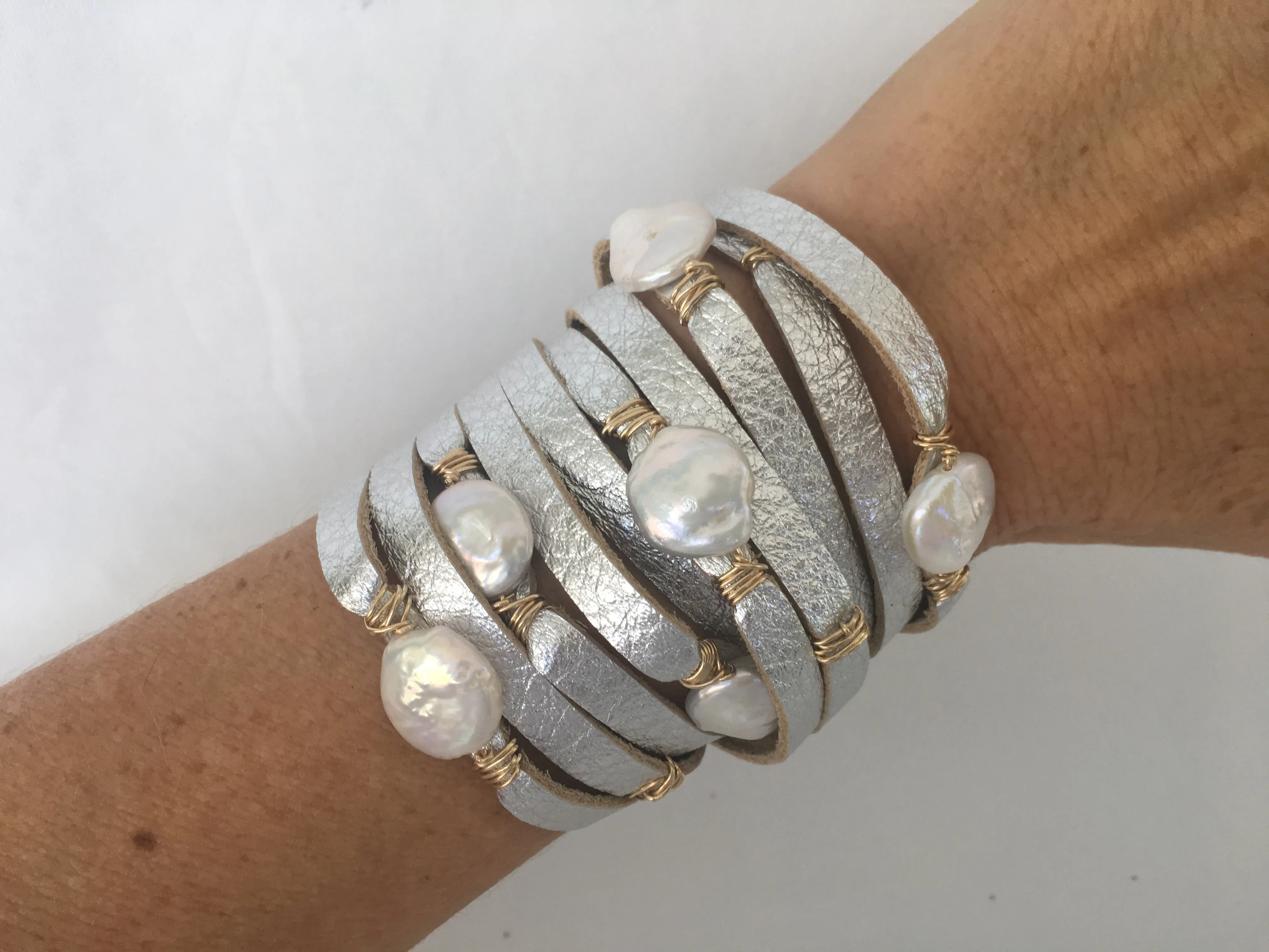 HALLELUJAH Leather Wrap Bracelet, Silver