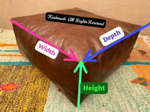 Handmade Tufted Leather Ottoman Pouf|  square Coffee Table Footstool
