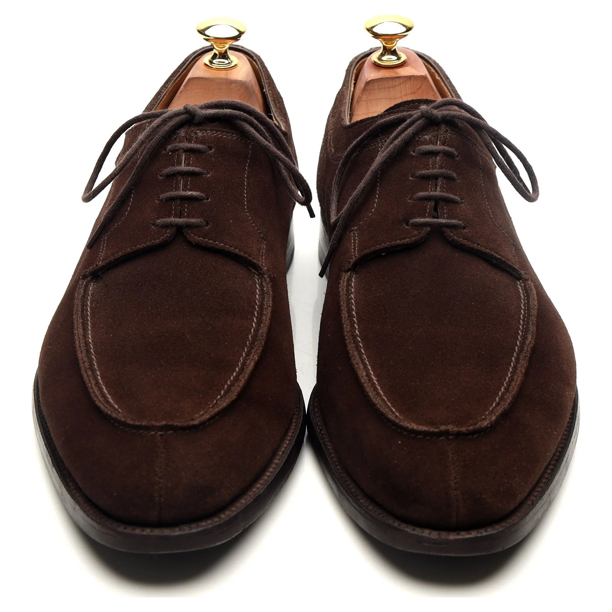 'Hardwick' Dark Brown Suede Split Toe Derby UK 9.5 E