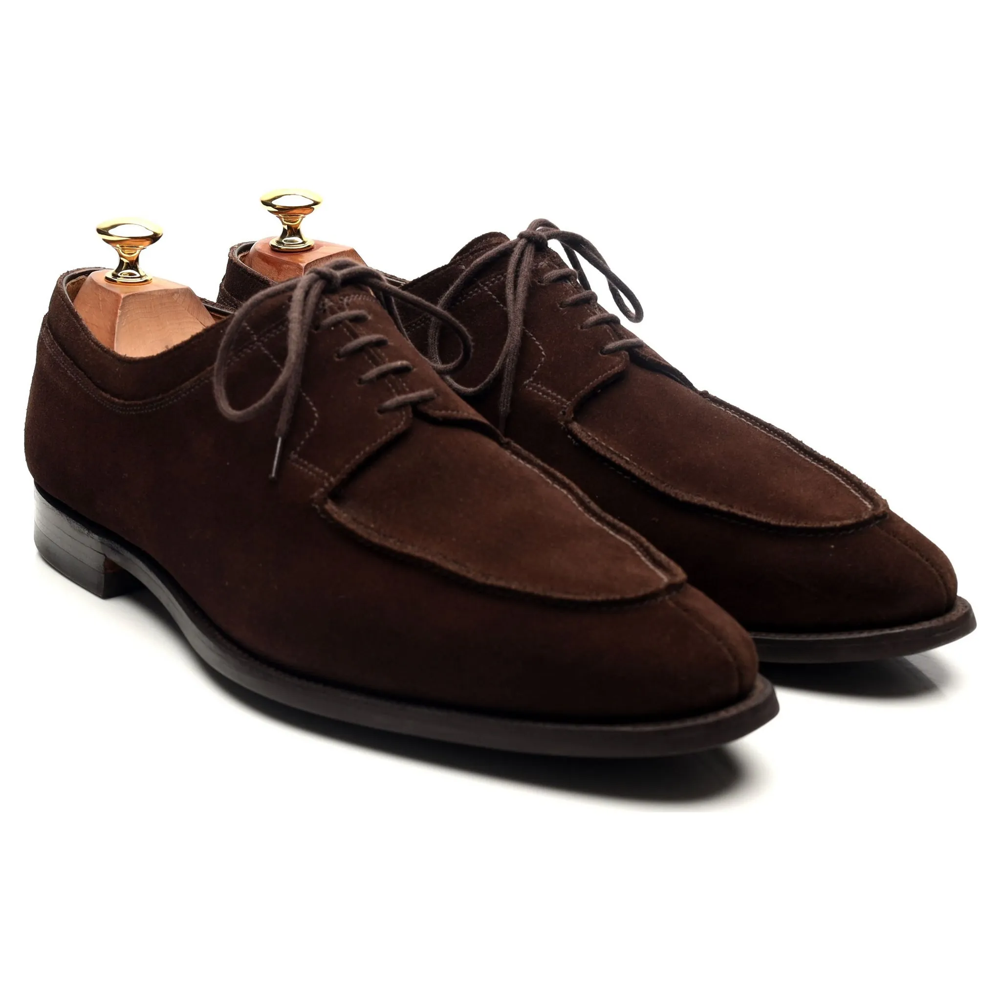 'Hardwick' Dark Brown Suede Split Toe Derby UK 9.5 E