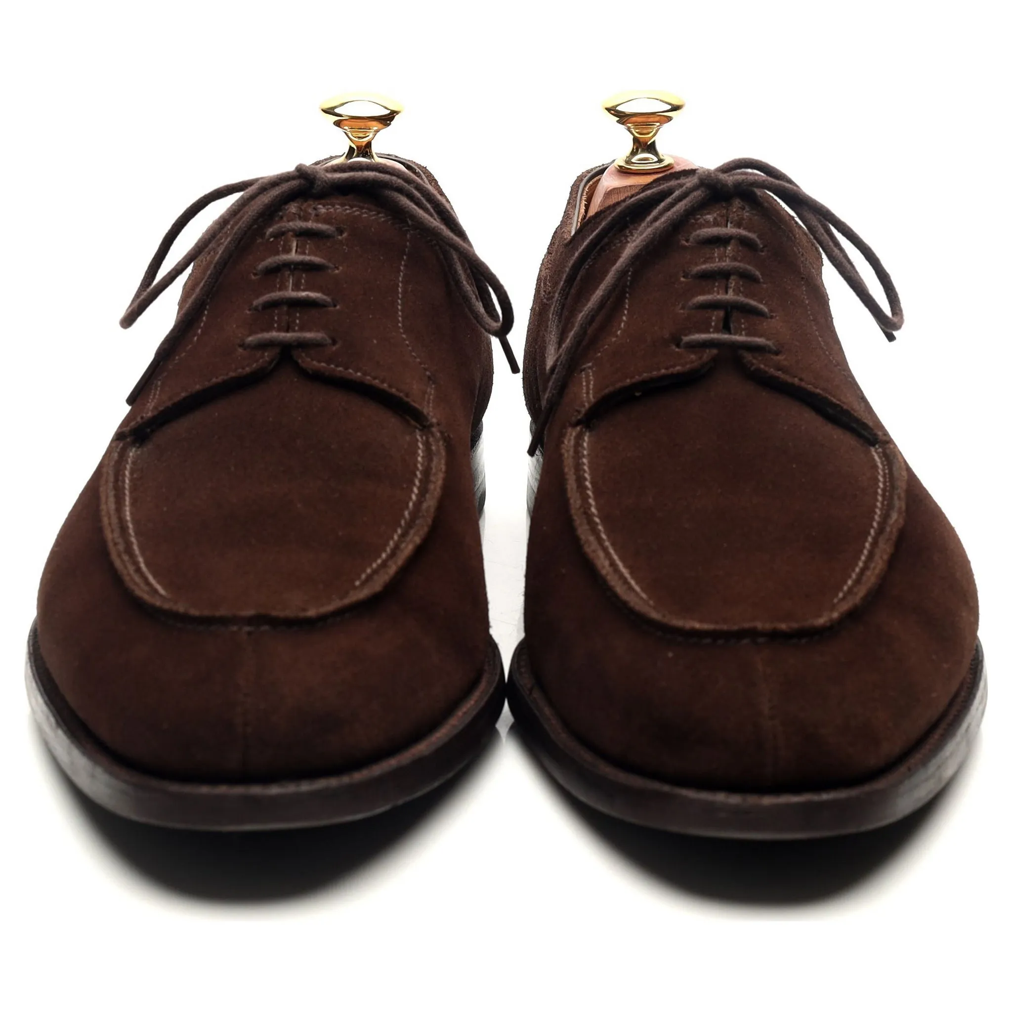 'Hardwick' Dark Brown Suede Split Toe Derby UK 9.5 E