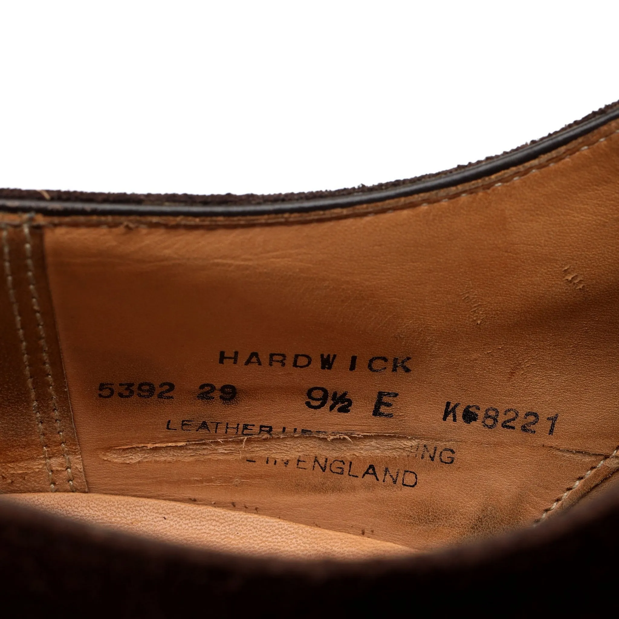 'Hardwick' Dark Brown Suede Split Toe Derby UK 9.5 E