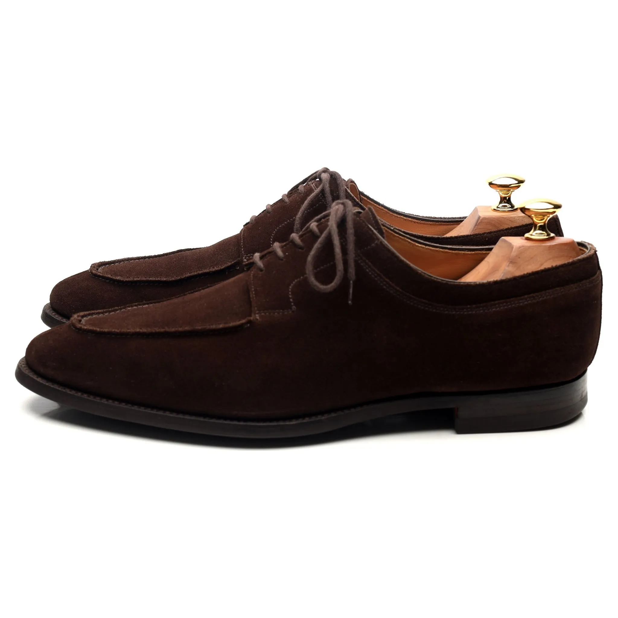 'Hardwick' Dark Brown Suede Split Toe Derby UK 9.5 E