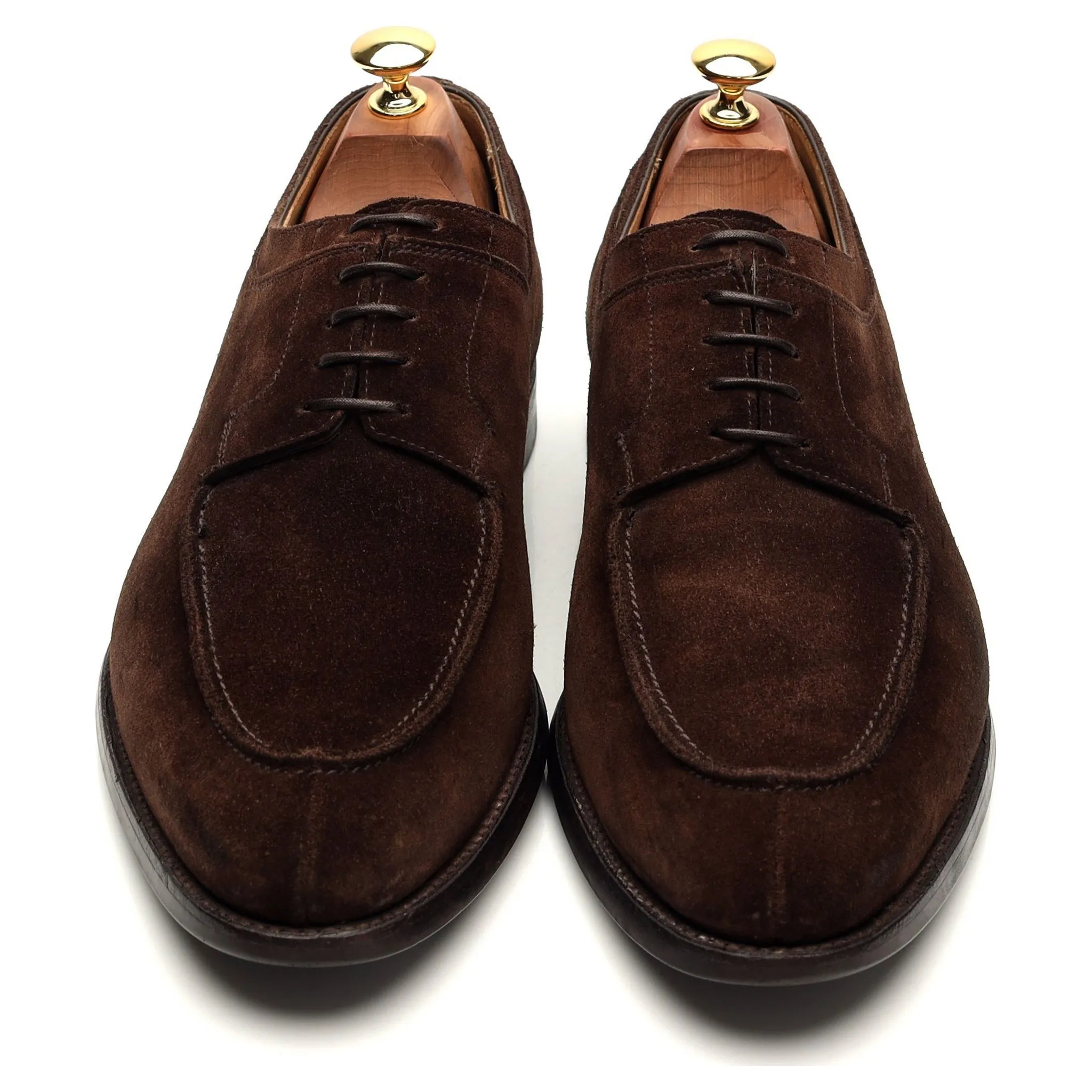 'Hardwick' Dark Brown Suede Split Toe Derby UK 9.5 E