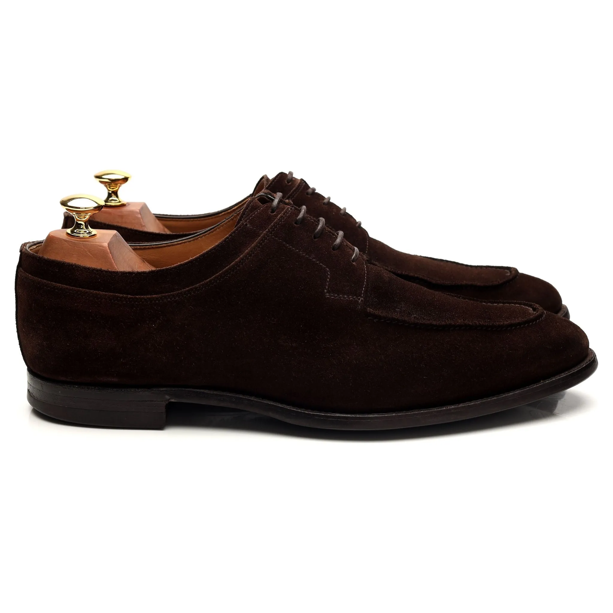 'Hardwick' Dark Brown Suede Split Toe Derby UK 9.5 E