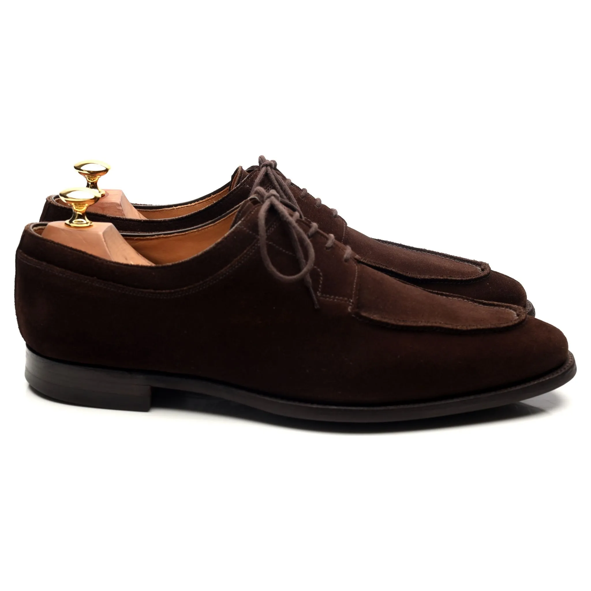 'Hardwick' Dark Brown Suede Split Toe Derby UK 9.5 E