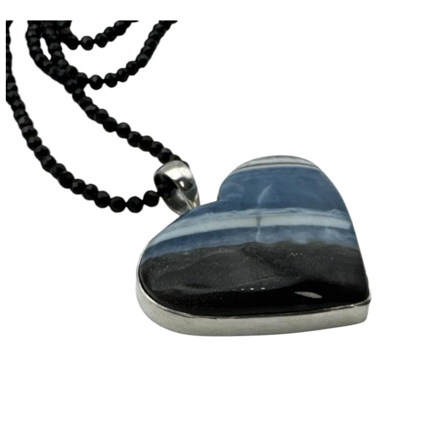 HEART Owyhee Opal Solid 925 Sterling Silver Pendant Necklace