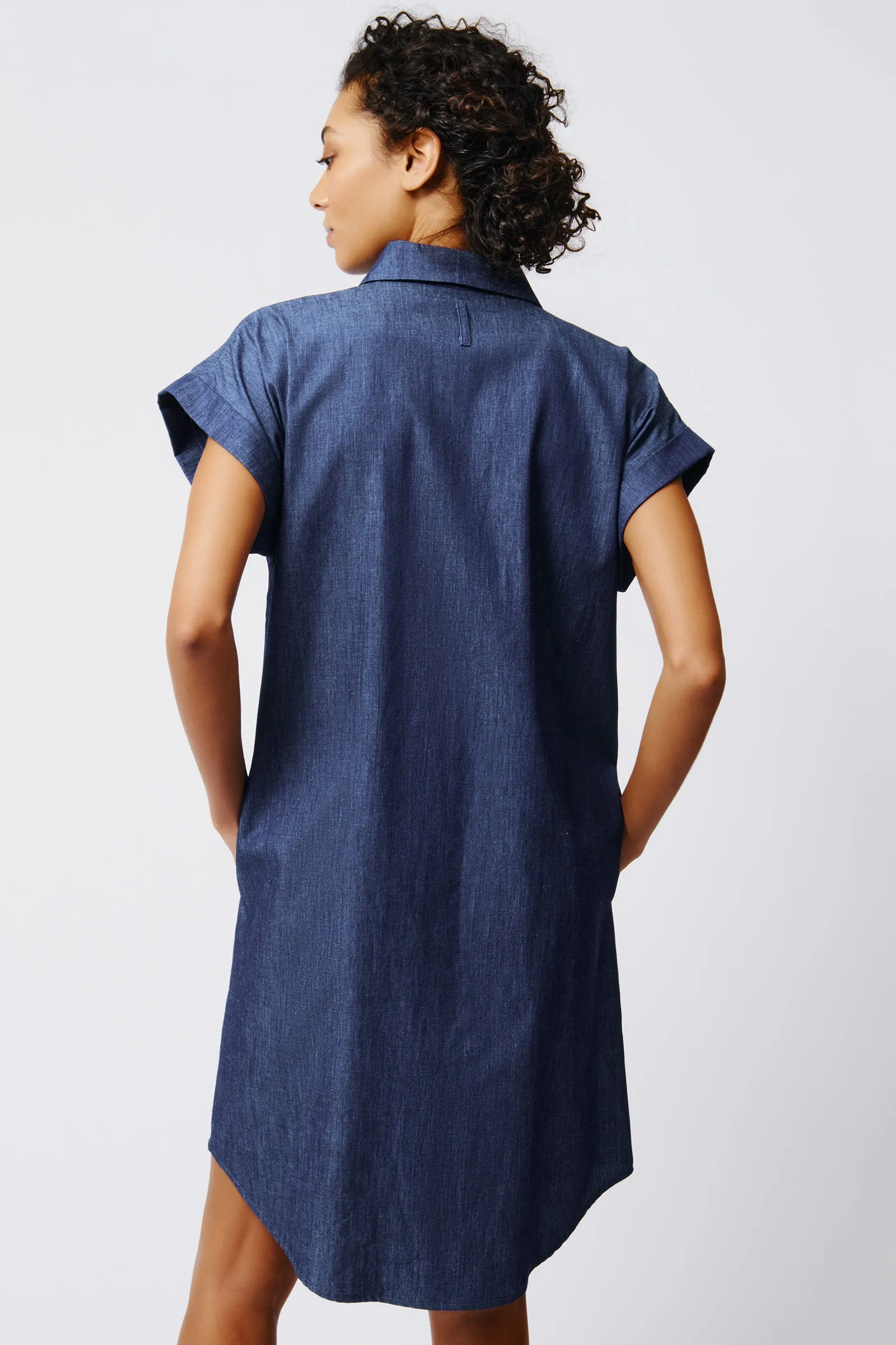 Hedy Cap Sleeve Shirt Dress - Classic Indigo