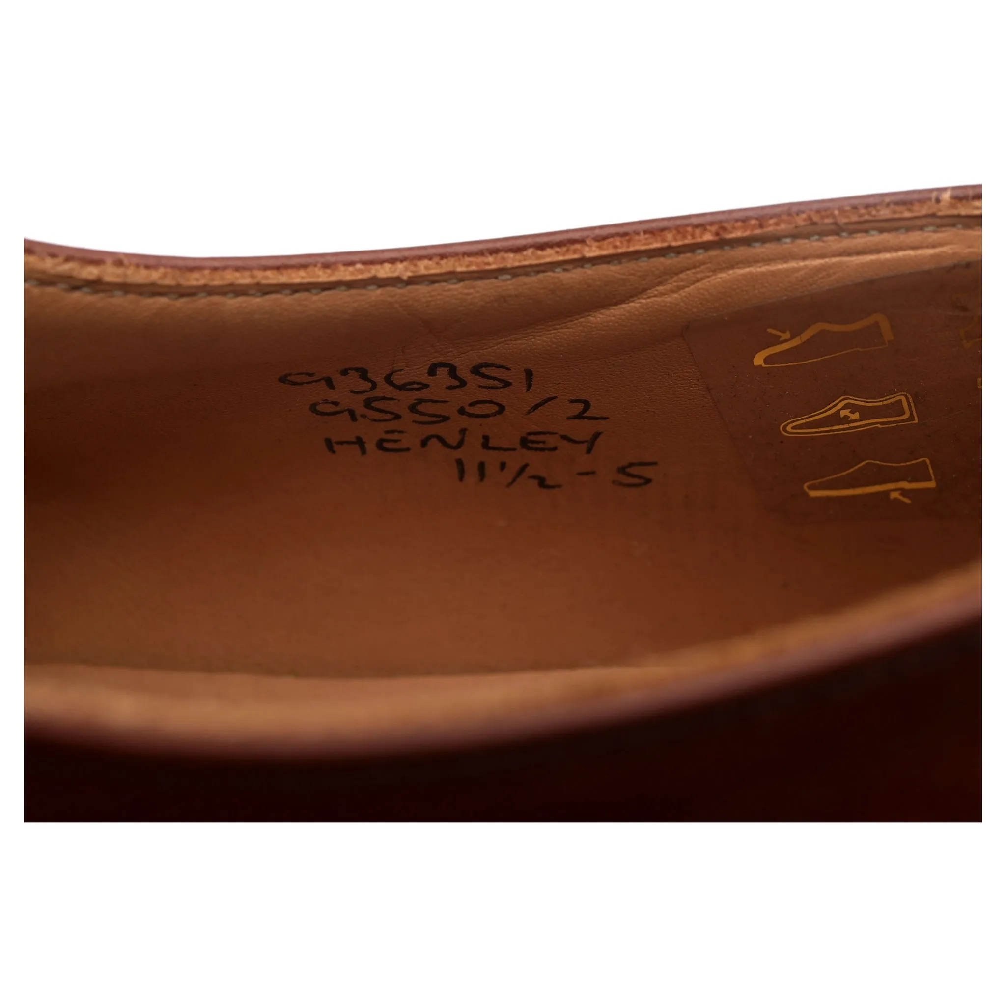 'Henley' Tan Brown Leather Oxford UK 11.5