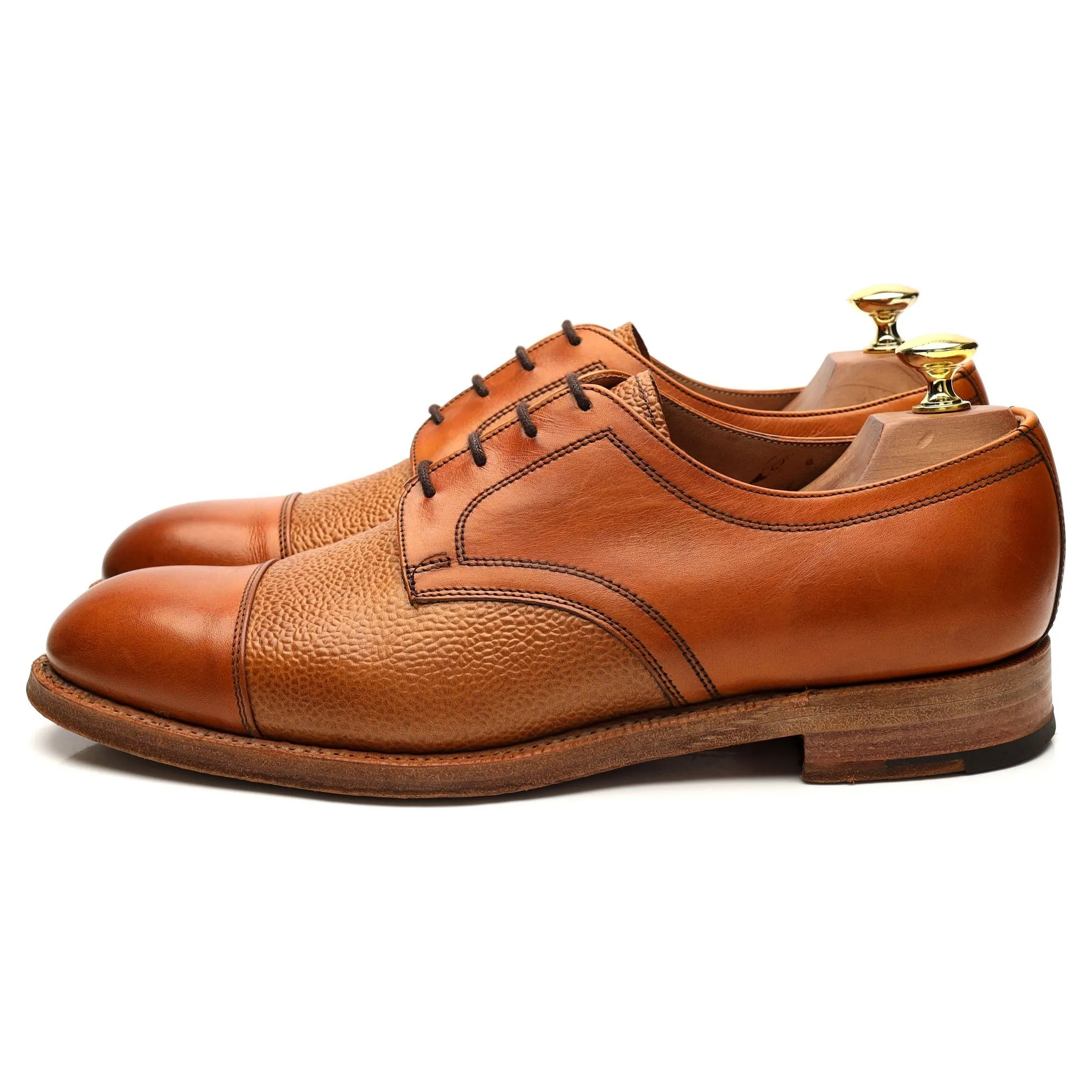 Herring 'Holcombe' Tan Brown Leather Derby UK 8 F