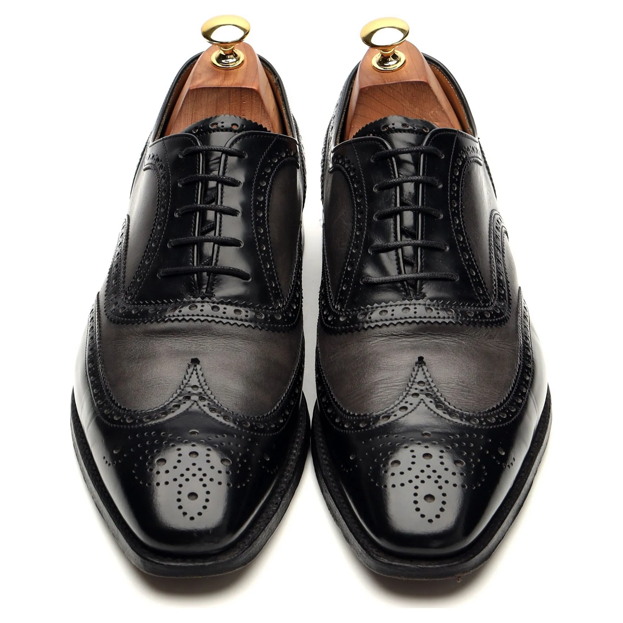Herring 'Jason' Black / Grey Leather Oxford Brogues UK 9 F