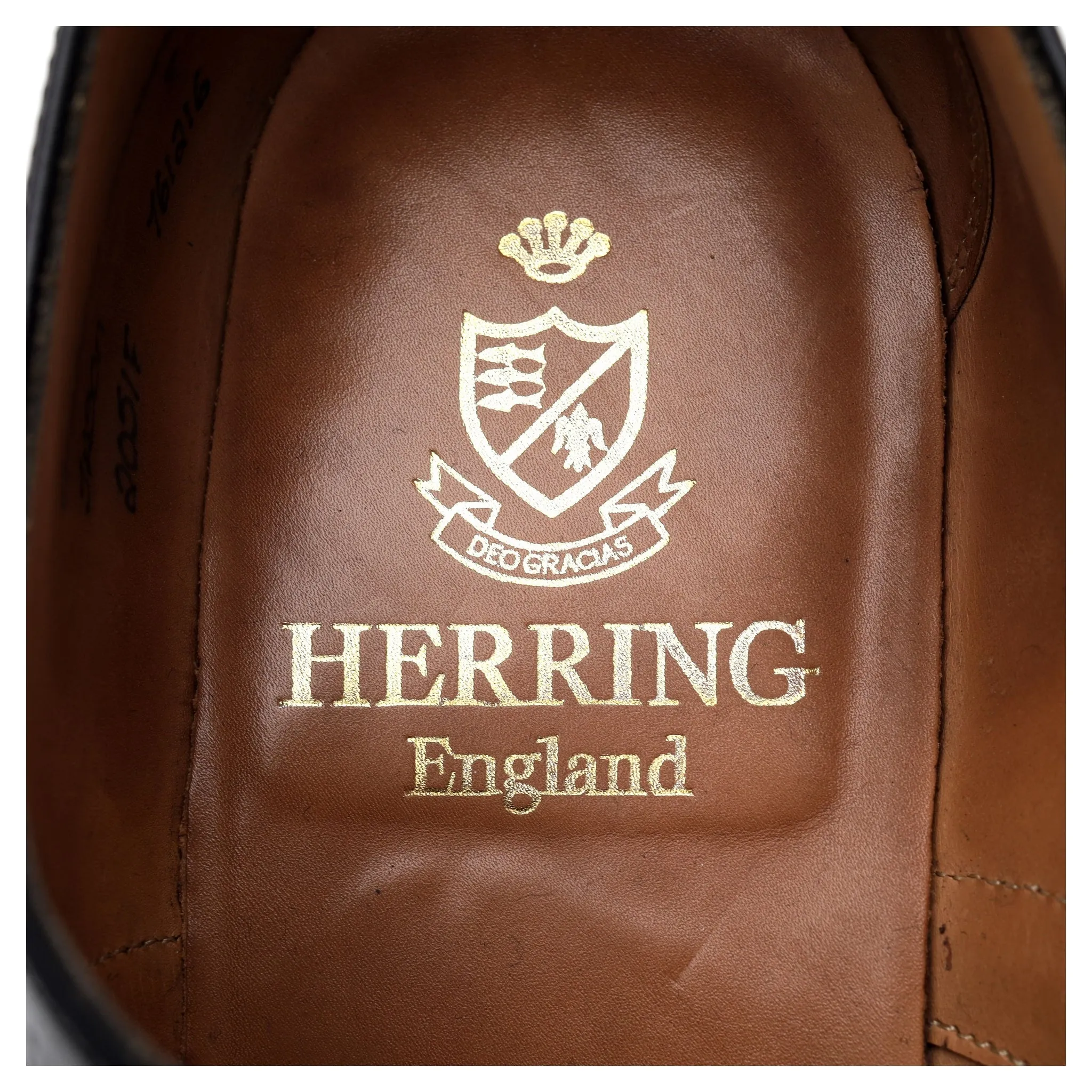 Herring 'Jason' Black / Grey Leather Oxford Brogues UK 9 F